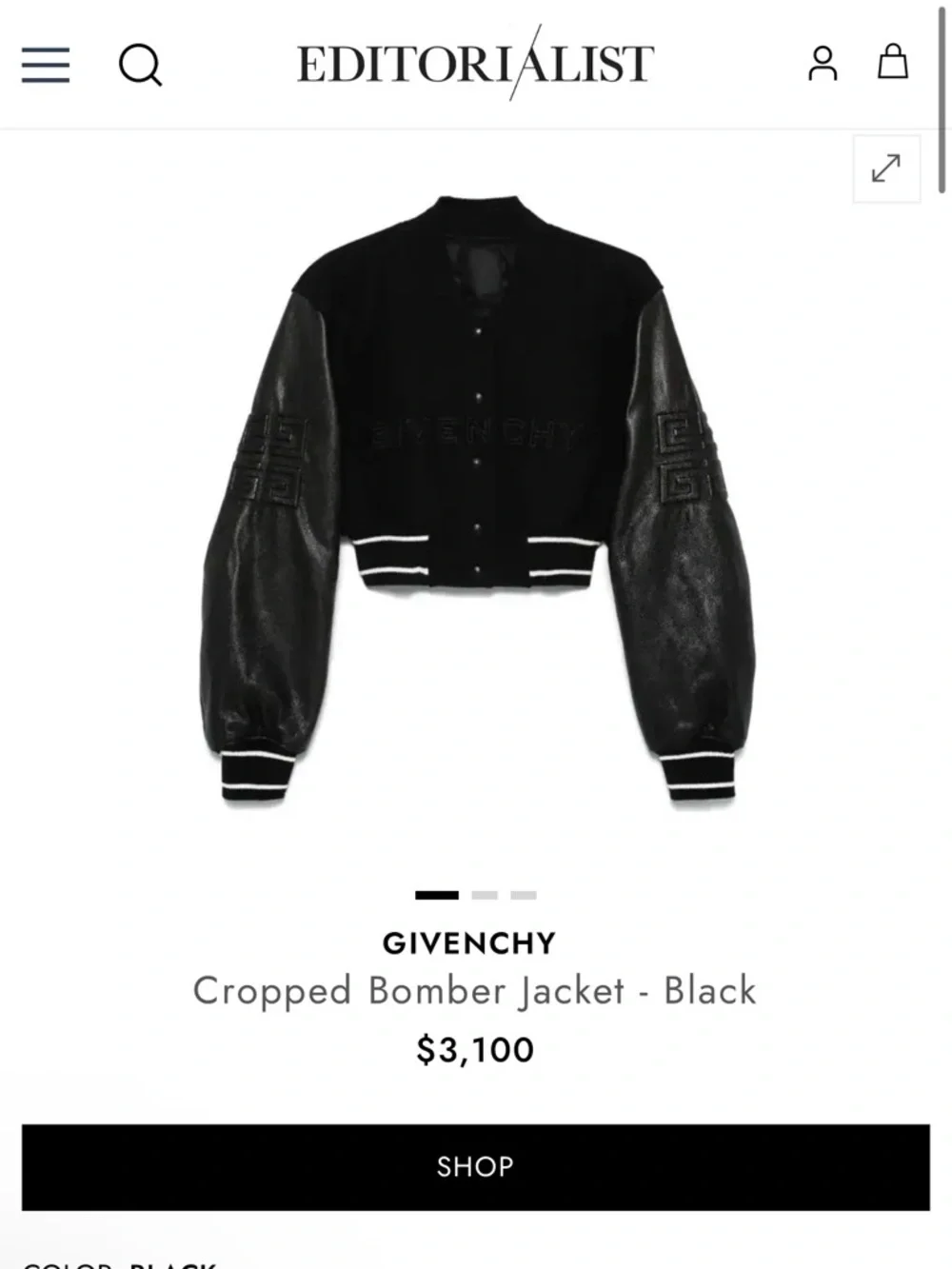 Givenchy Black & White Cropped Logo Bomber Jacket - Picture 8 of 8